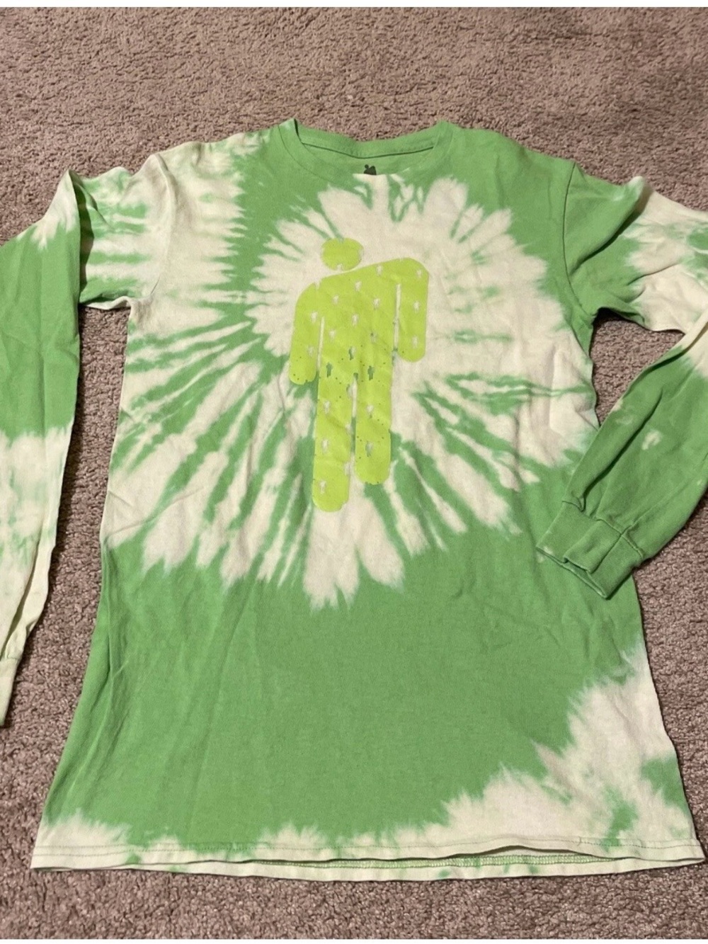 Billie Eilish Shirt Hand Tie Dye Small Takashi Murakami Blohsh L/S OOAK! Green
